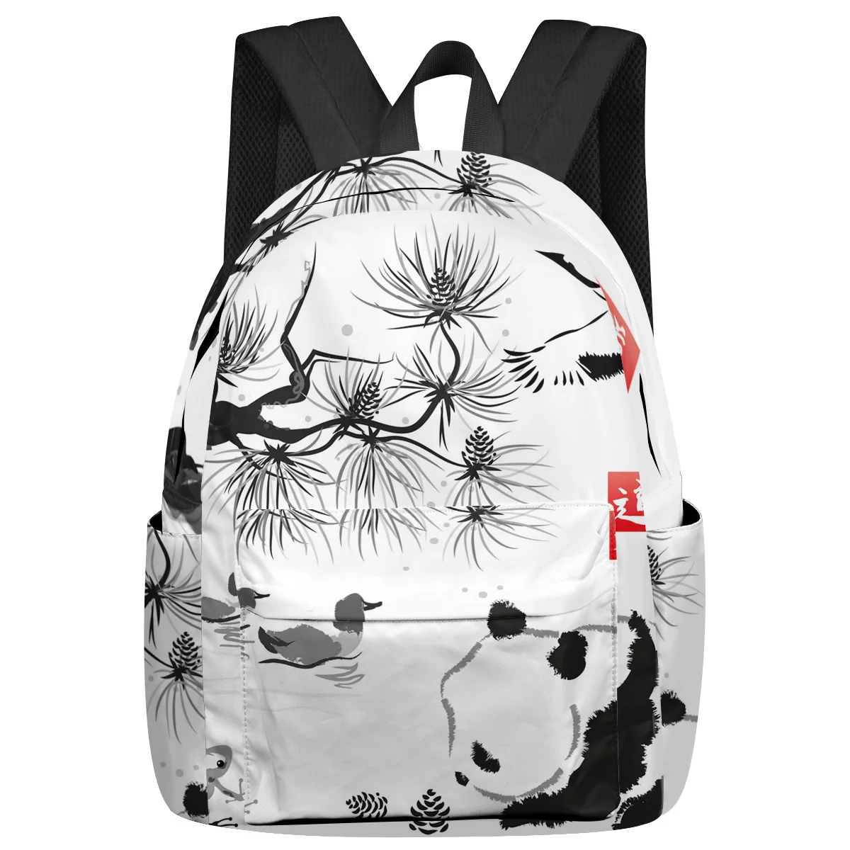 

Panda Ink Painting Large Capacity Backpack Men Laptop Bags High School Teen College Girl Student Mochila