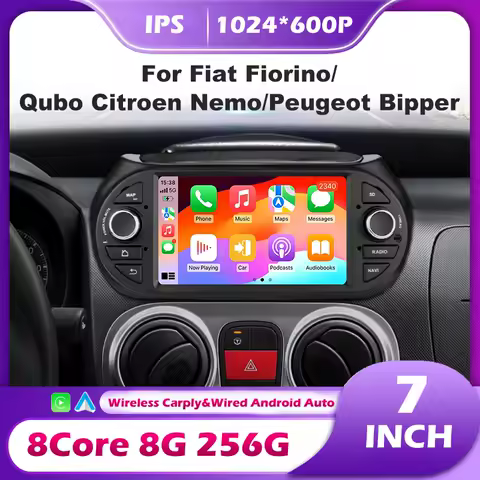Android 14 Auto Car Radio Multimedia Video Player CarPlay For Fiat Fiorino Qubo Citroen Nemo Peugeot Bipper 2008-2017 GPS tools