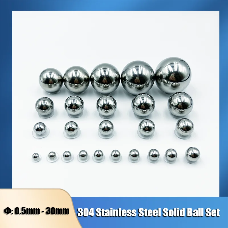 

304 Stainless Steel Solid Ball Dia 0.4-30mm SUS Precision Bearing Steel Small Pellet Slingshot Marbles Round Smooth Slides Ball