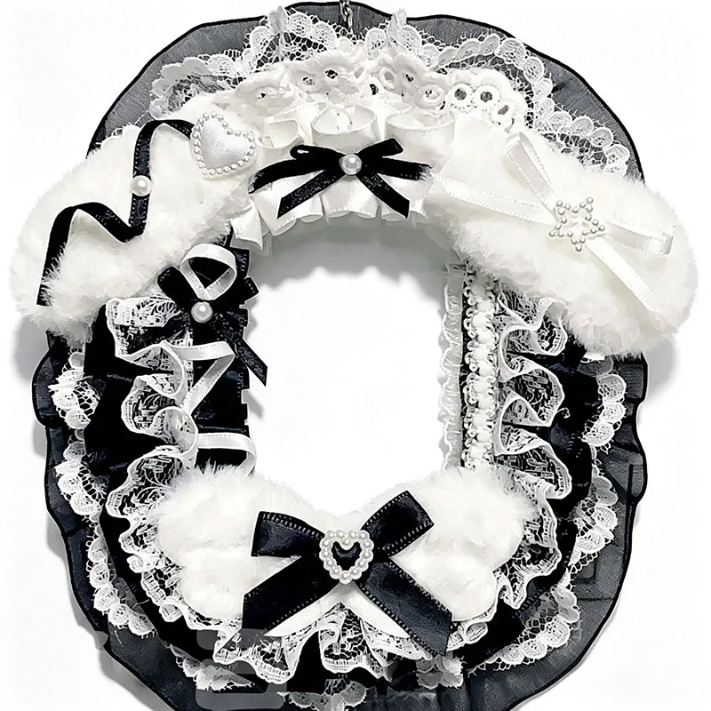 3 in Sweet Gothic Cat Ear Lace Photocard Holder Bow Ruffled Frame Sleeve Kpop Photocard Display Ita Bag Accessory for Fans