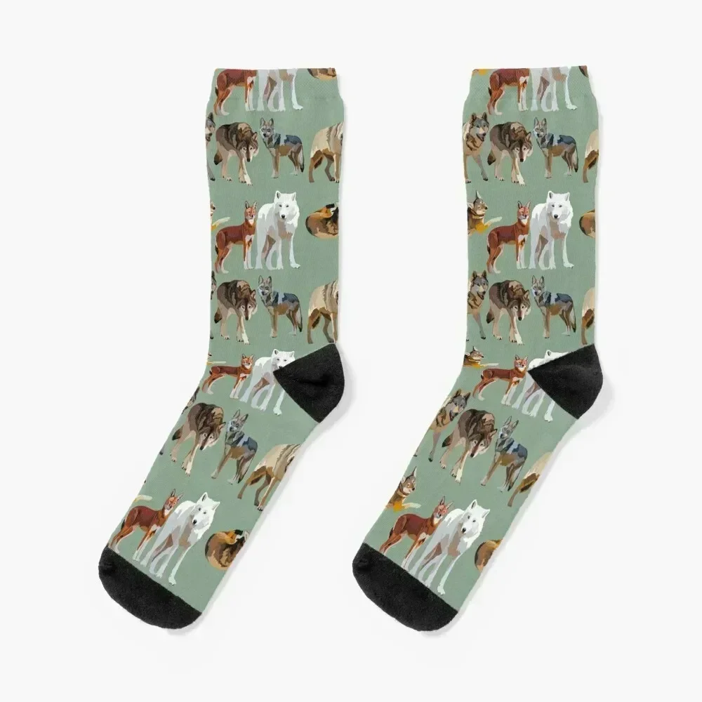 

W is for Wolf Socks valentine gift ideas Non-slip Stockings man gift Socks For Men Women's