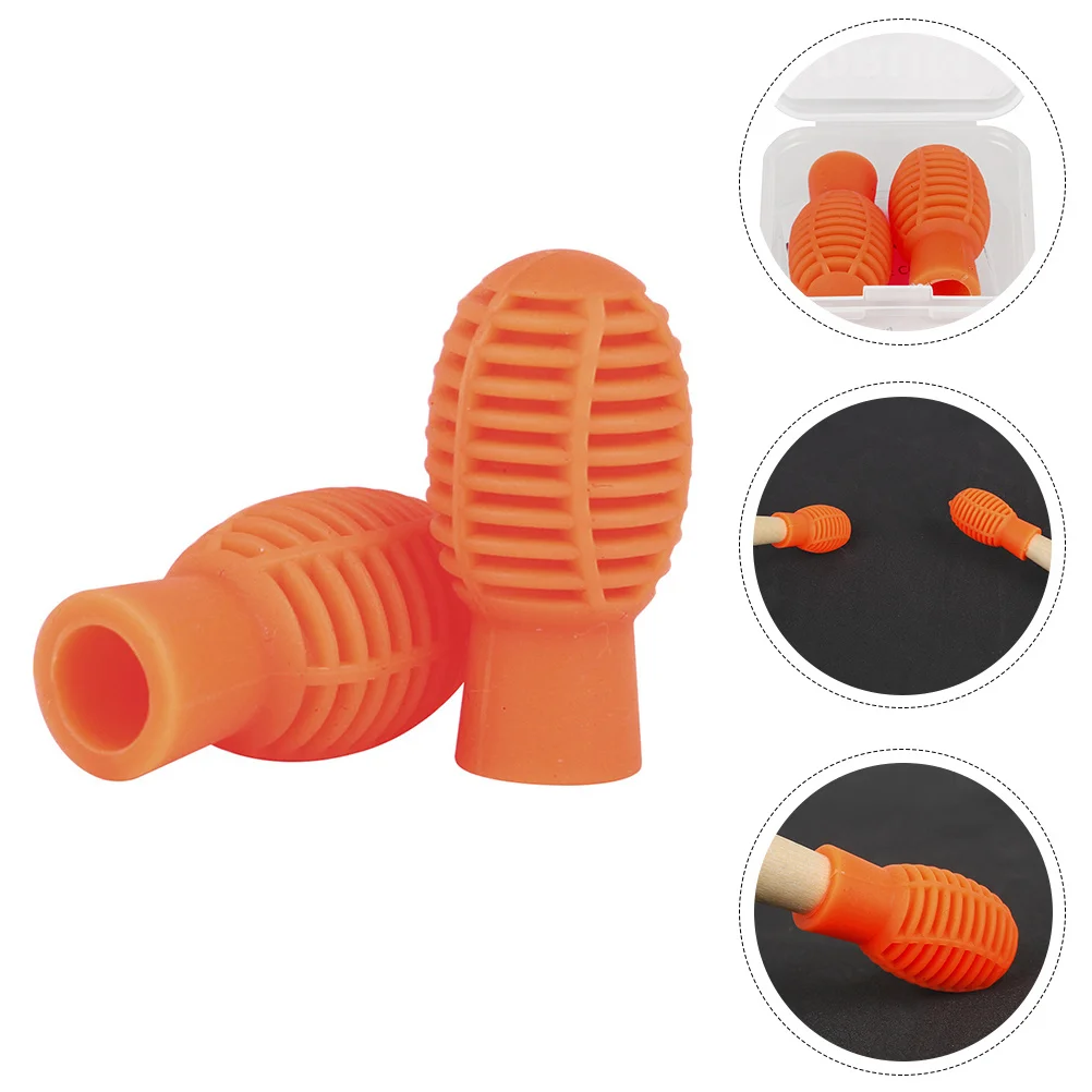 

2Pcs Drumstick Cover Durable Silicone Caps Drum Stick Accessories Practice Tips Noise Reduction Drumstick Protective Covers