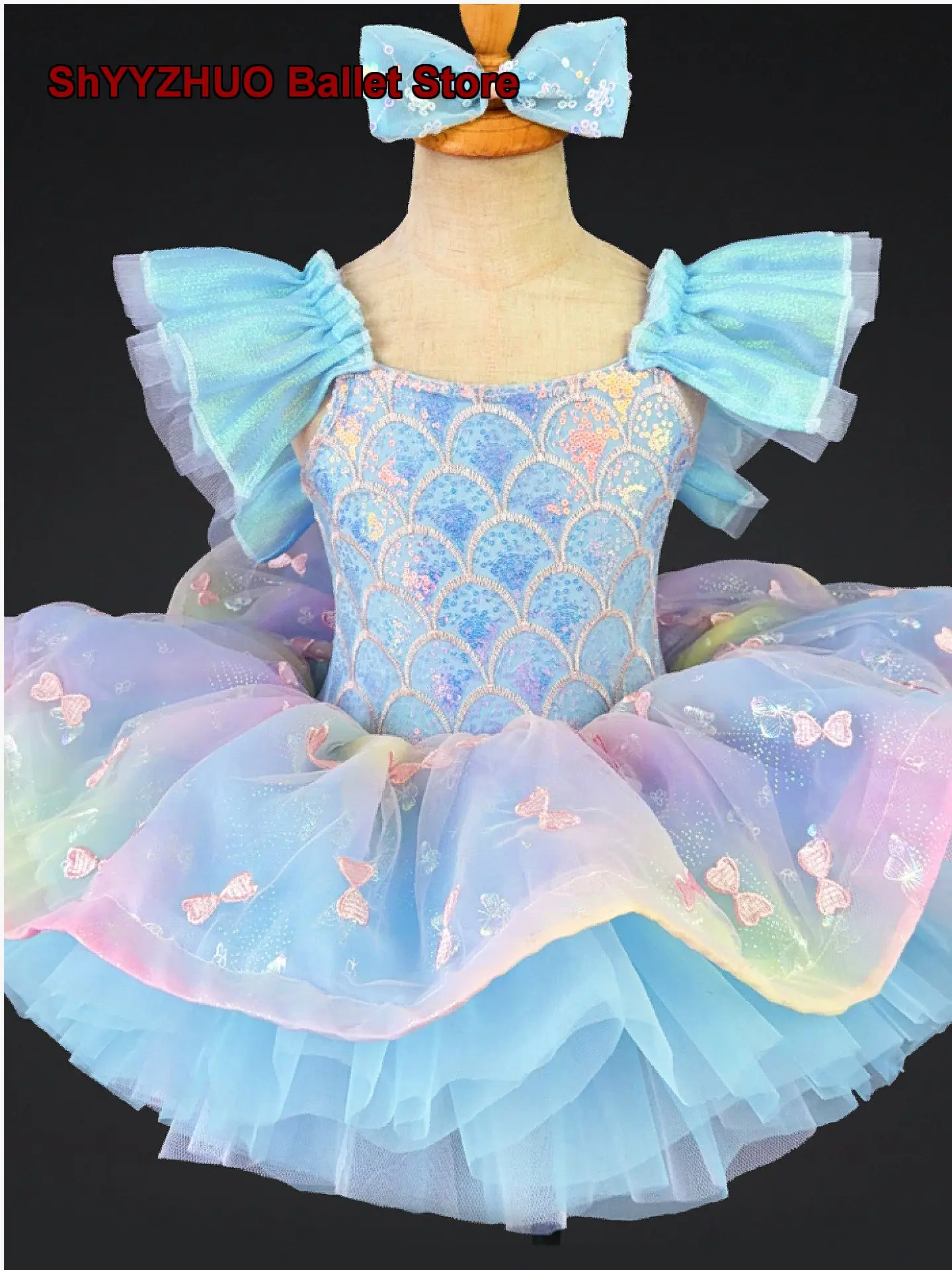 Children's Girls Performance Tutu Pink Princess Skirt Stage Performance Six One Day Kids