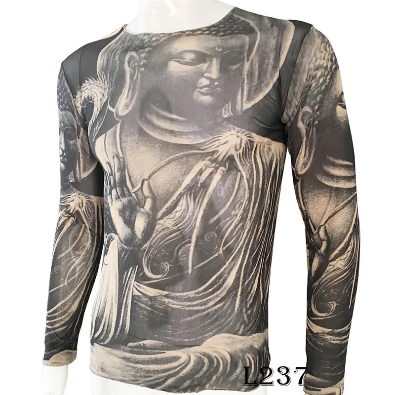 Long Sleeve Tshirt Funny Tattoo 3D Print Streetwear Loose Men