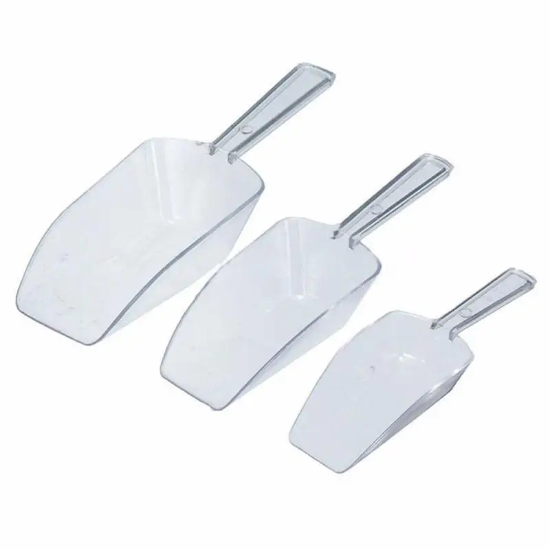 3PCS Mini Clear Plastic Ice Shovel Scoop Measuring Scoops for Weddings Candy Dessert Buffet Ice Cream Protein Powder