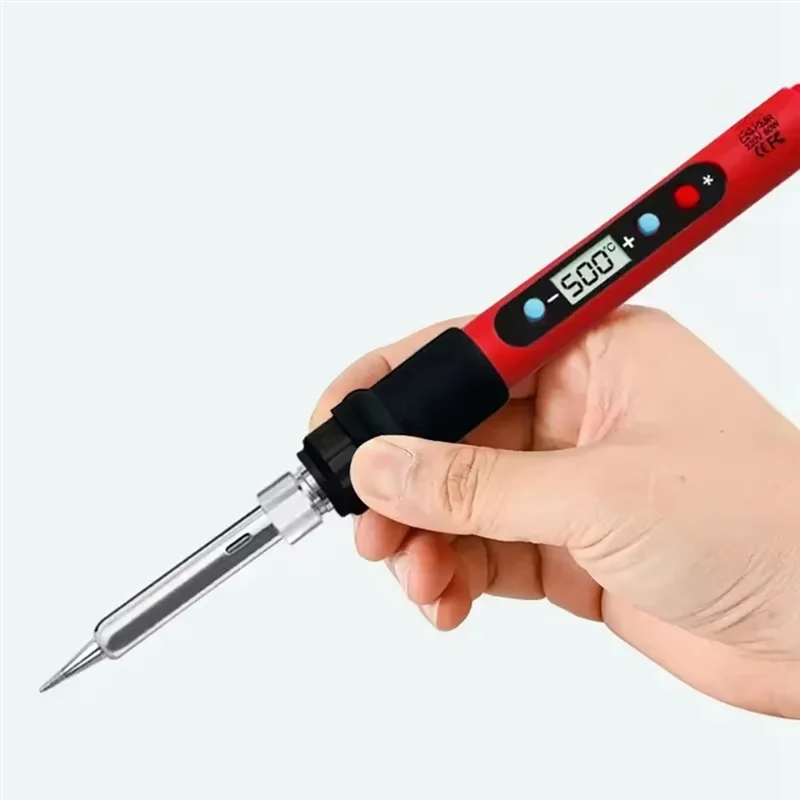 A96I-Digital Soldering Iron 80W Adjustable Temperature LCD Display With On/OFF Switch Heater Tool Set Tip EU Plug Includ