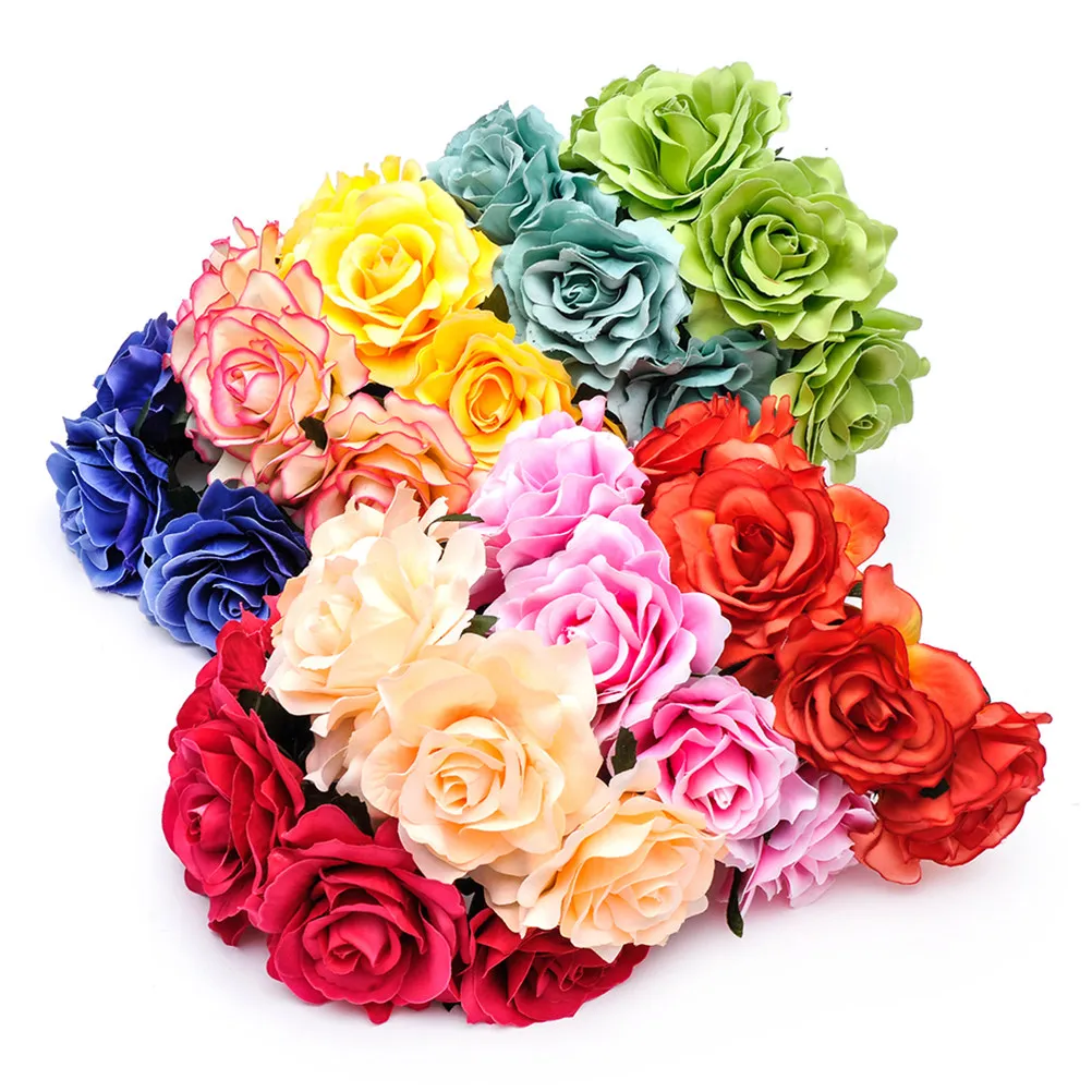 

1 Piece Rose Flower Headband for Women Elegant Stretch Floral Crown Garland Dark Red Wedding Party Accessory Fashion Statement
