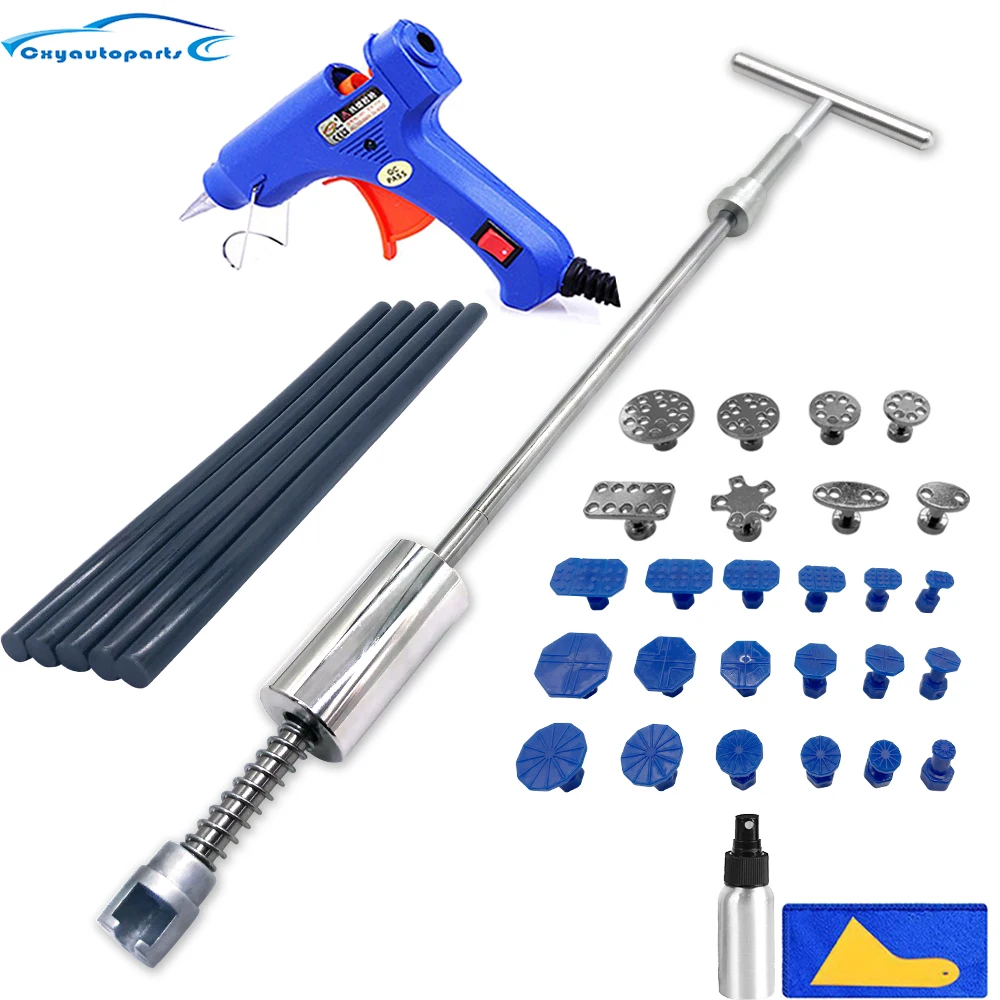 Car Dent Repair Tool Paintless Dent Repair Puller Kit Reverse Hammer Spotter Repair Sheet Metal Car Dent Removal Garage Tool