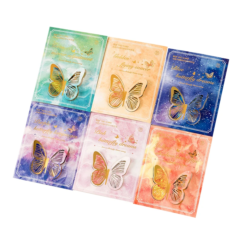 Autocollant papillon bronzant imperméable pour animaux de compagnie, collage décoratif bricolage, matériel de scrapbooking fait à la main, autocollant attro, 30 pièces par paquet