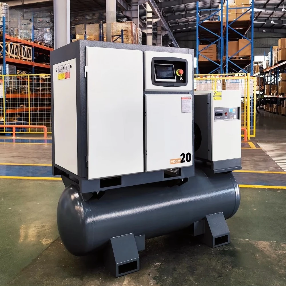 VERDES Industrial 4 in 1 Rotery Air Compressor 7.5 15 22KW 16bar Variable Speed Rotary Screw Air Compressor Machine for Workshop