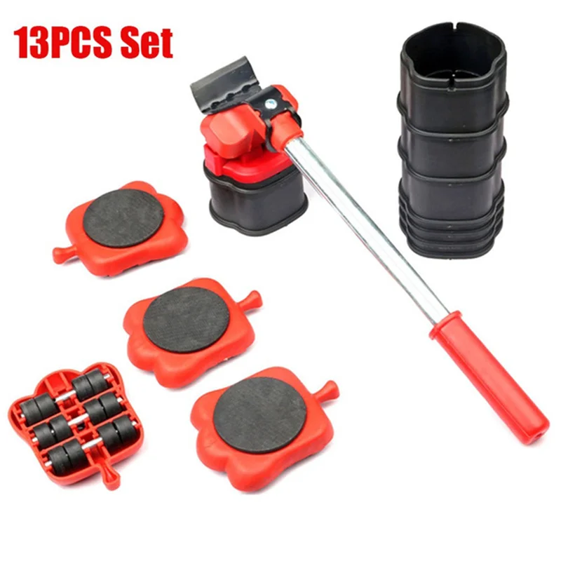 Furniture Moving Transport Roller Set Heavy Duty  Lifter Transport Tool Pulley Furniture Mover Roller Wheel Bar Removal Lifting