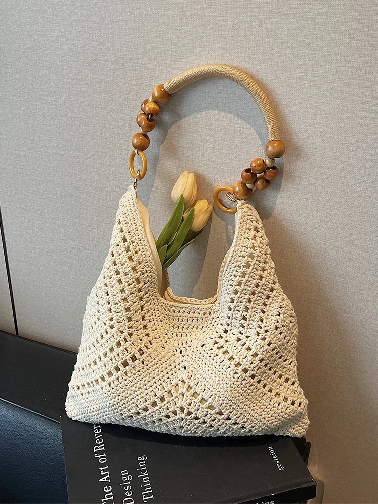 

Handwoven Knitted Large Capaci Commuter Tote Bag Women's Faion Trend Lazy Sle Single oulder Bag Soft Fabric Pure Color