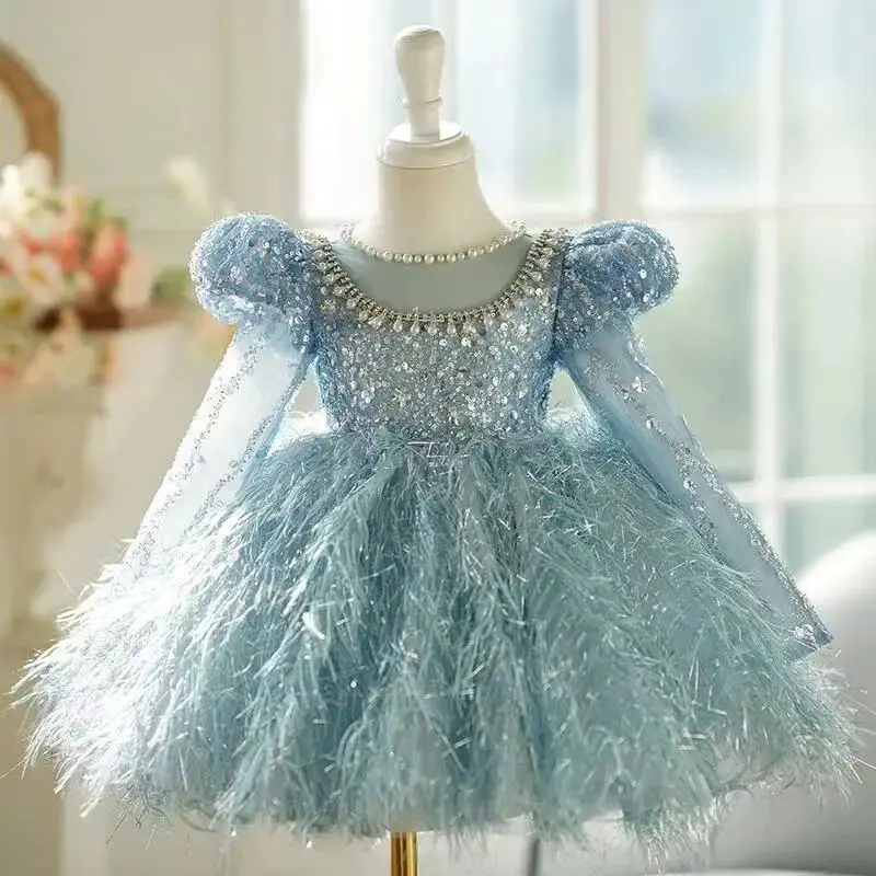 

0 2 4 6 8 10 12Y Girls' Dress Fashion New Children's Birthday Party Wedding Dress Princess Dress Performance Dress
