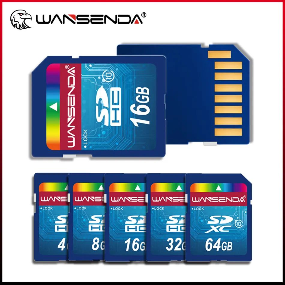 Oryginalna pełnowymiarowa karta SD Wansenda 4 GB 8 GB 16 GB 32 GB 64 GB Karta pamięci Flash SDHC SDXC do urządzeń cyfrowych Przechowywanie plików