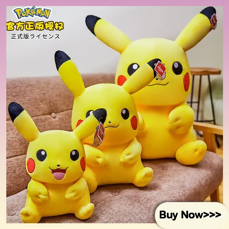 

Pok é Mon 80 см Пикачу плюшевая игрушка Kawaii мультфильм аниме желтый эльф плюшевая кукла мягкая наполнитель мультяшный орнамент сюрприз подарки на день рождения