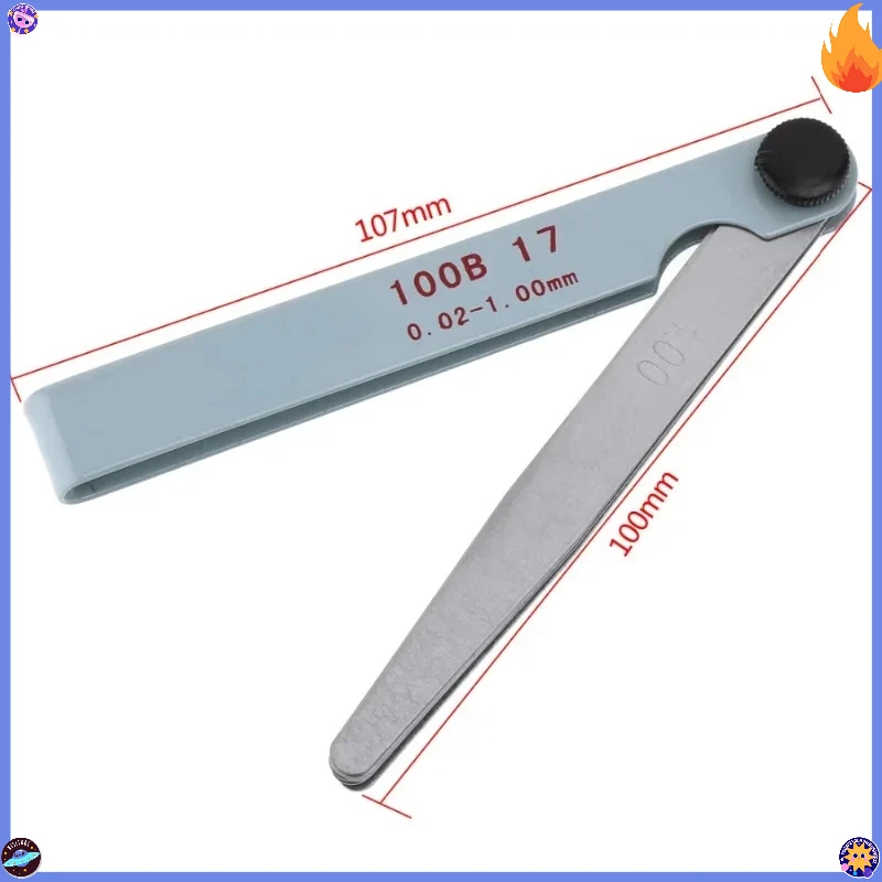 17 شفرات مقياس المحسس متري الفجوة حشو 0.02-1.00 مللي متر أداة قياس القياس لتعديل صمام المحرك #6