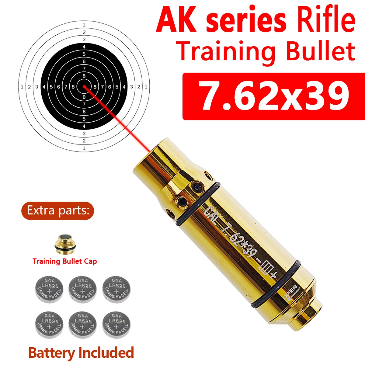 

7.62*39mm Laser Training Bullet or Bore Sight AK series Rifle Laser Sight Pointer for Dry Fire AK-74 AK47 Training Laser Bullets