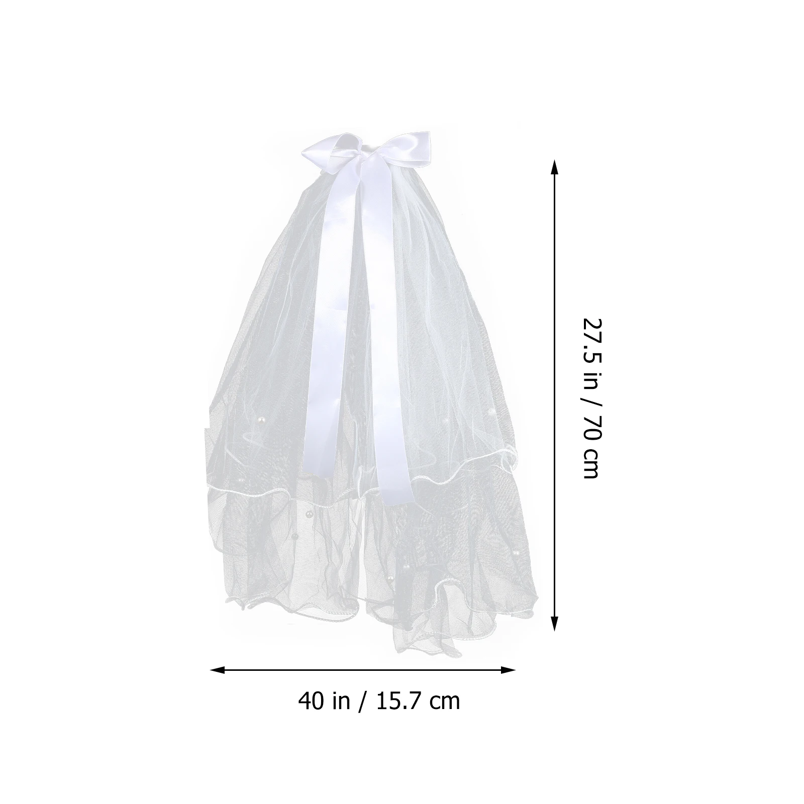 

1Pcs Princess Bridal Veil Double-Layer Bowknot Mantilla Elegant Wedding Headpiece for Bride Festival Party Photography