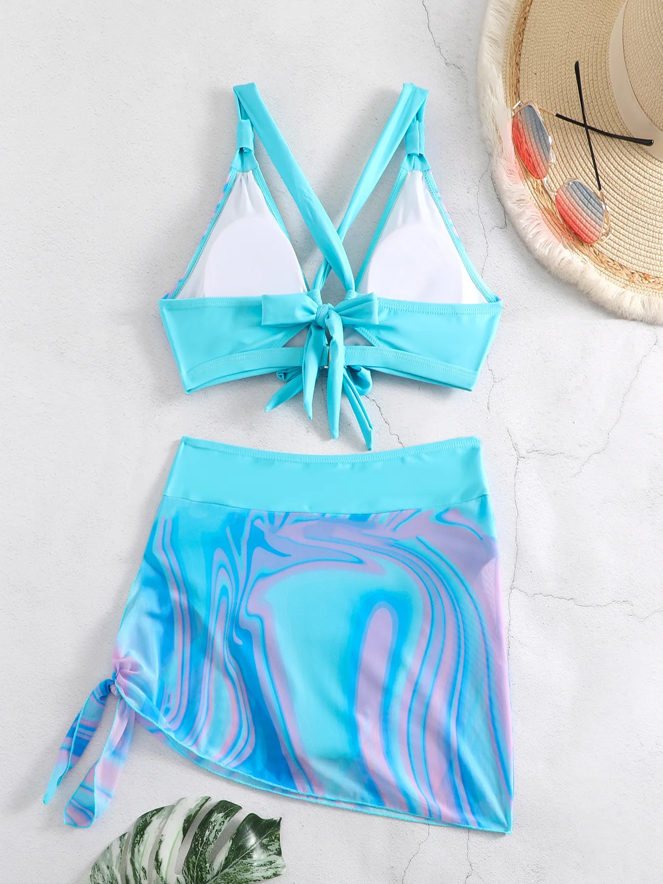 3Pcs/Set Women Bikini Set High Waist Swimming Suits Leopard Swimwear with Cover-up Skirt Set Summer Beachwear Bathing Suit 2025