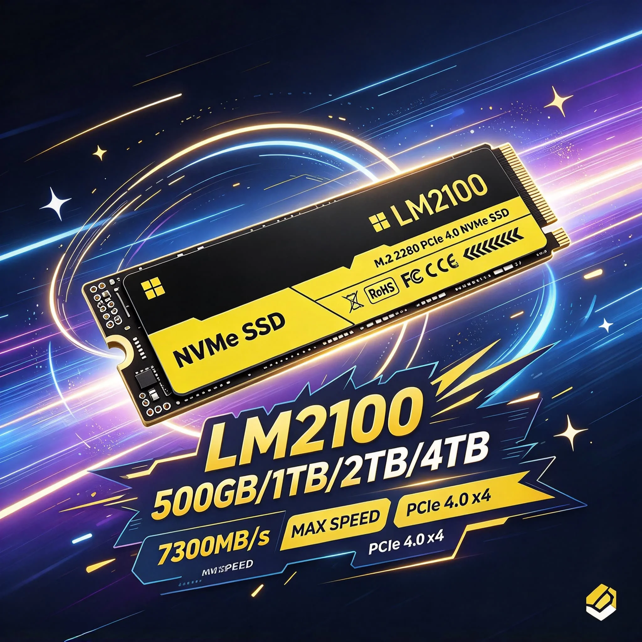 M.2 NVMe PCIe Gen4 LM2100 SSD New Embedded Solid State Drive 500GB 1TB 2TB 4TB Game Office Notebook PC Daily Data Backup Storage