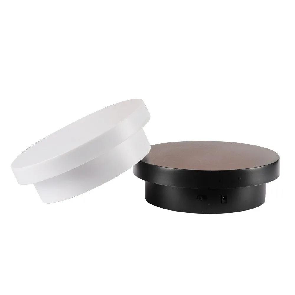 

New 3 in 1 Electric Turntable Round White Photography Display Stand 360° Rotating Visualizer Product Display Turntable Jewelry