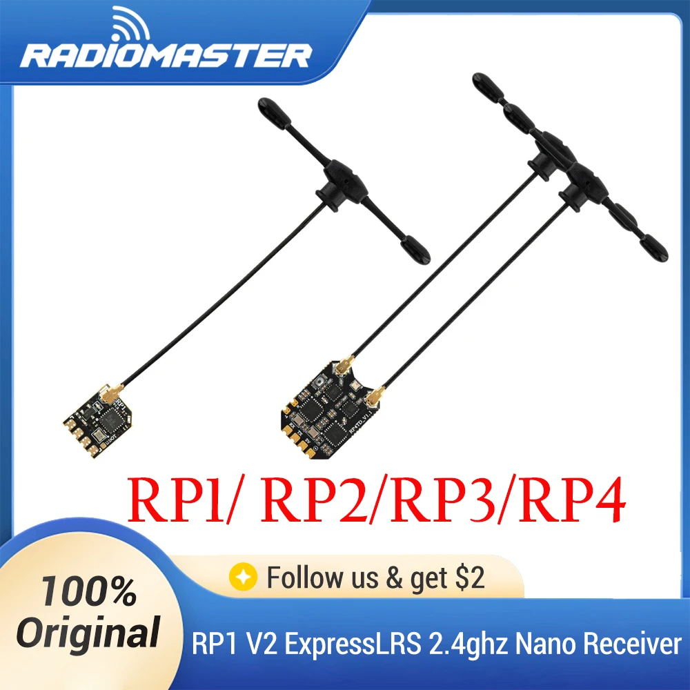 Radiomaster RP1 RP2 RP3 RP4 V2 FCC 2.4ghz ExpressLRS ELRS Nano Receiver T Antenna For TX16S TX12 RC Radio Transmitter FPV Drone