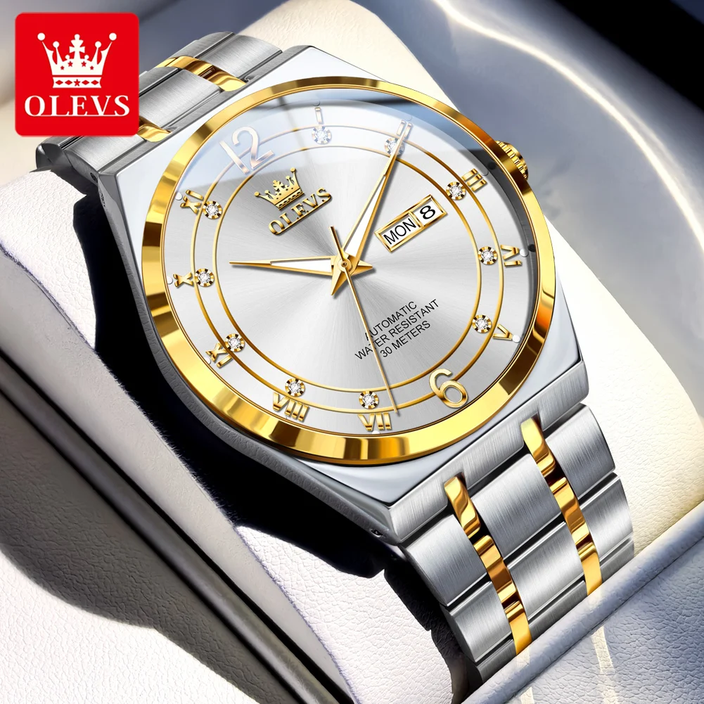 OLEVS 7068 Mechanical Watch for Men 30M Waterproof Luminous High Quality Stainless steel Luxury Men's Automatic Watch