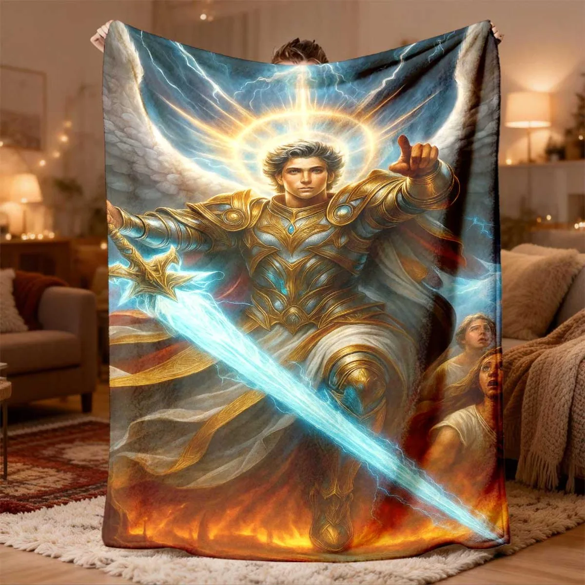 Ultimate Fantasy Warrior Knight Throw Blanket Anime RPG King Hero Lord Decoration Fleece Giant Cover 150x200cm