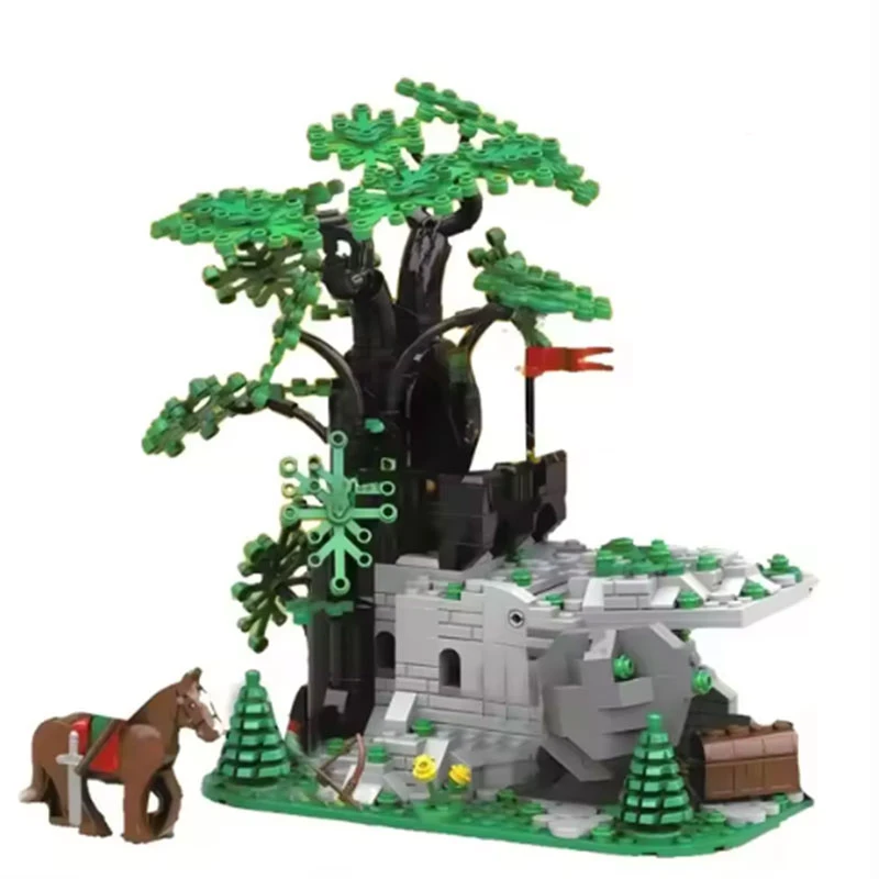 Spot small particle MOC-128713 medieval castle street view model creative DIY gift toy puzzle ornament