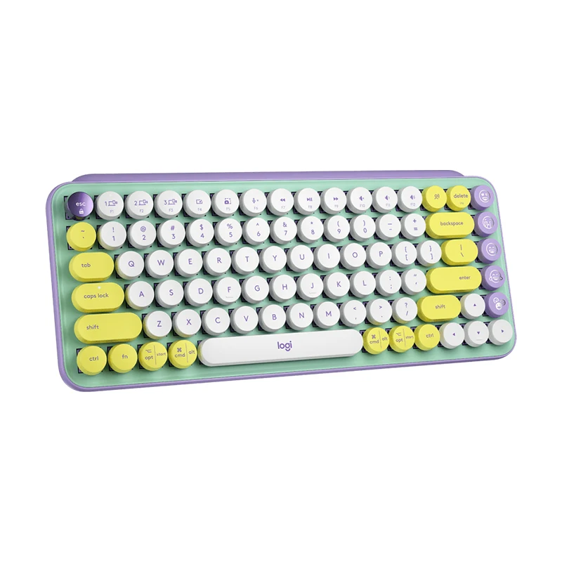 Aron Keyboard mekanik nirkabel gelembung, papan ketik kantor kotak warna Desktop Ce USB 2.0 108 dengan tombol