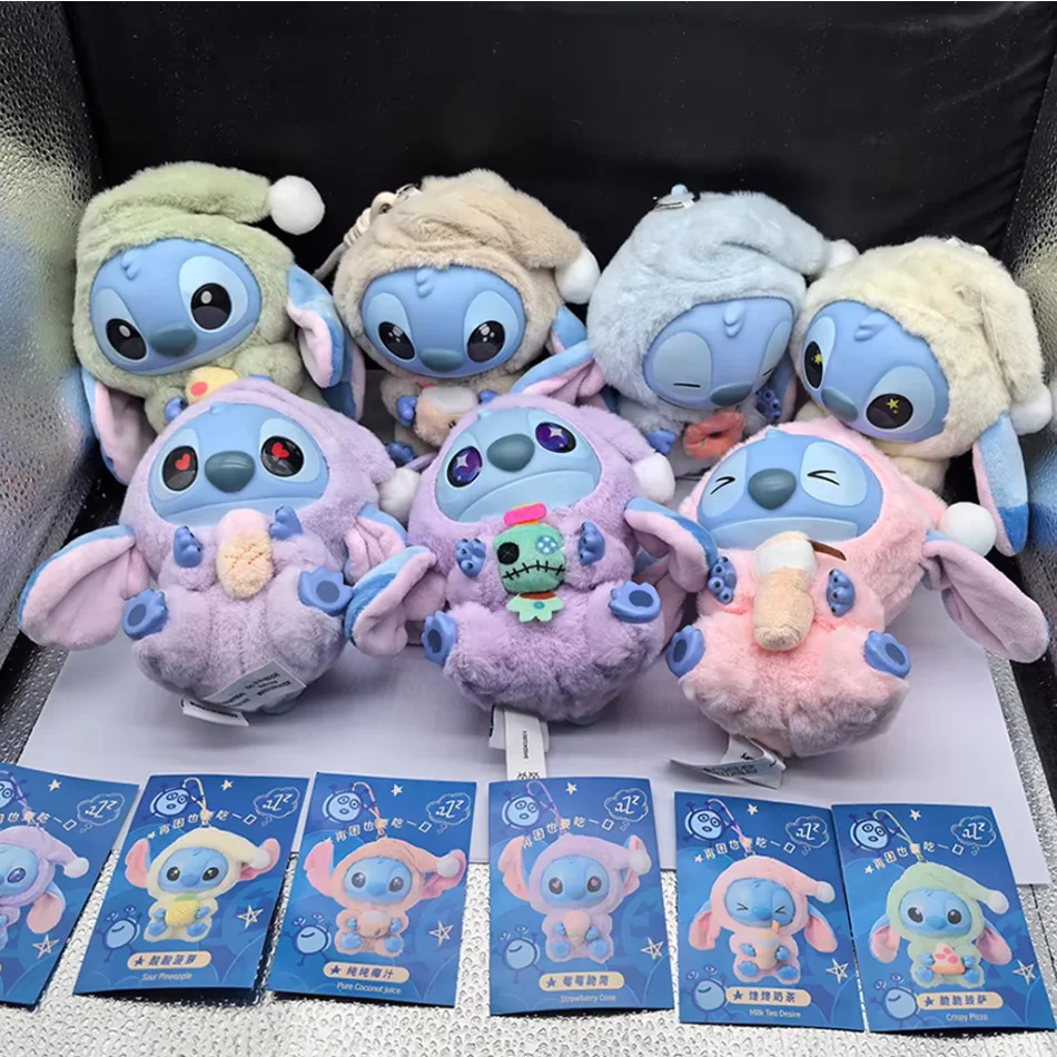 

2025hot Stitch Eat Something Before Sleep Series слепая коробка плюшевые виниловые игрушки милая кукла Labu V3 Mystery Box сумка кулон Декор подарок
