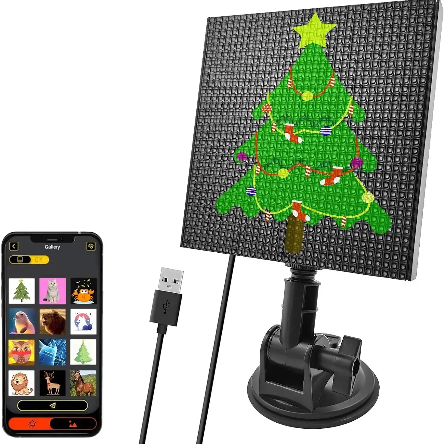 Wyświetlacz LED na tylną szybę samochodu, wyświetlacz pikseli, ekran 32X32 pikseli, kontrola APP, pełnokolorowy panel emotikonów, pakiet emotikonów DIY, — zdjęcie 2