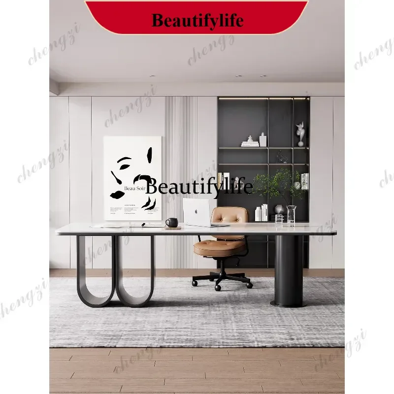 Slate desk Home computer desk Office boss desk Light luxury Modern high-end modern simplicity p182