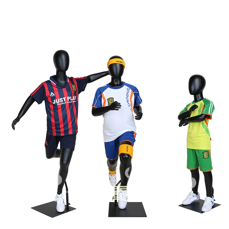 Sports Running Sports Kicking Little Child Mannequin Whole Body Mute Black Children Dummy Display