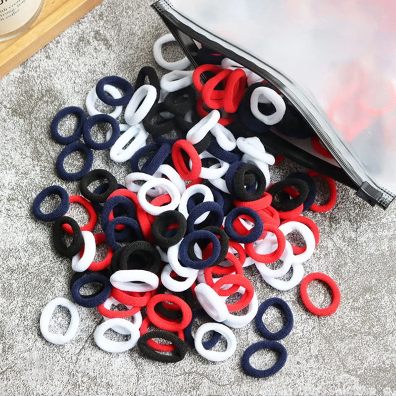 50/100 Viên Trẻ Em Thun Cột Tóc Bé Gái Kẹo Cao Su Scrunchie Viền Cao Su Cho Trẻ Em Nylon Dây Buộc Tóc Băng Đô Cho Bé phụ Kiện Tóc