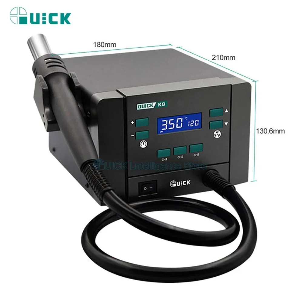 QUICK K8 1000W Hot Air Gun Station with Heater Bga SMD Rework Soldering Station Smart hot air desoldering station