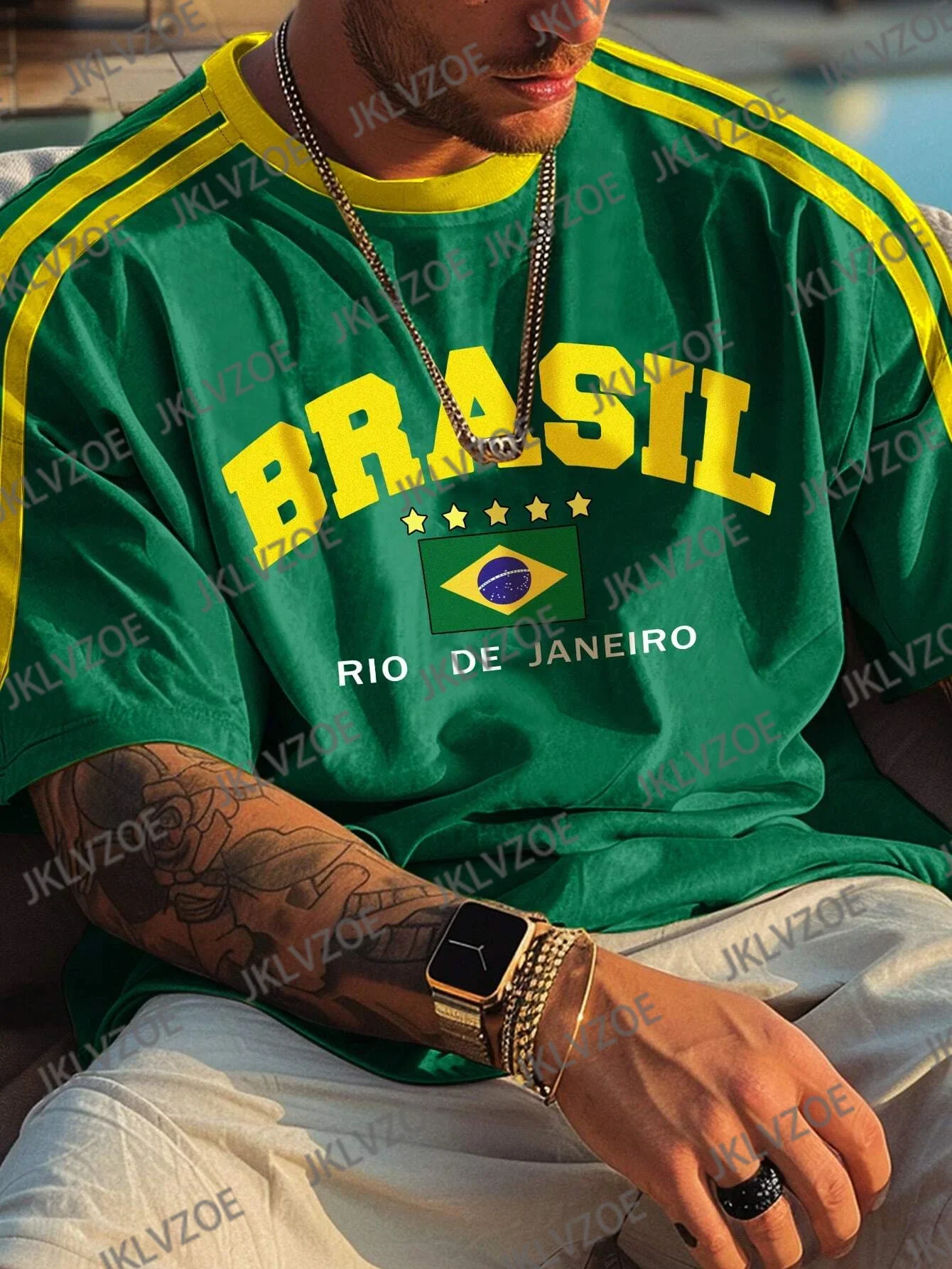 Brasil Flag 3D Tshirt Men's Sport Casual Tee Outdoor Sportswear Summer Breath Motorcycle T-shirt Casual Short Sleeve Streetwear image 4
