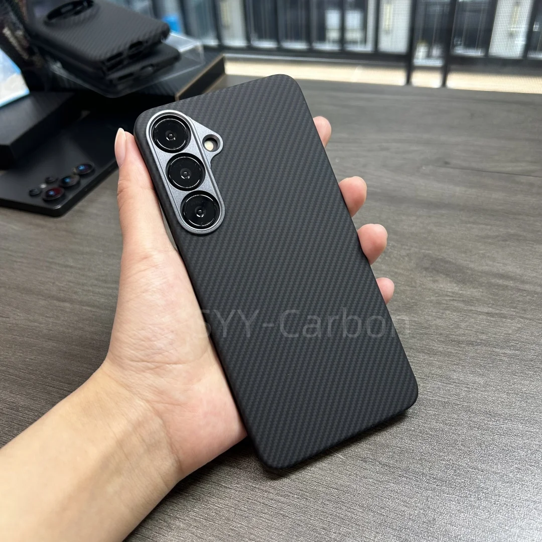 Prawdziwy karbon do Samsunga Galaxy S25 Plus, Kevlarowa obudowa z Magsafe, luksusowe włókno węglowe, ultralekka, ultracienka, ochronna obudowa. — zdjęcie produktu 4