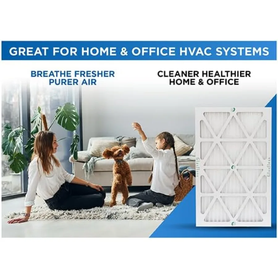 5-Pack 4 Inch Pleated Air Filters MERV 10 FPR 5-6 19-1/2 x 24-1/2 x 3-3/4 in White for HVAC Systems