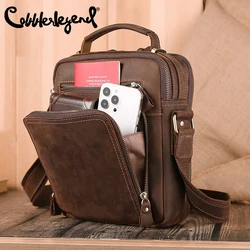 Men's Cowhide Single Shoulder Luxury Handbags Layer Multi-functional Crossbody Bag Travel Business Simple Fashion Tote Bag