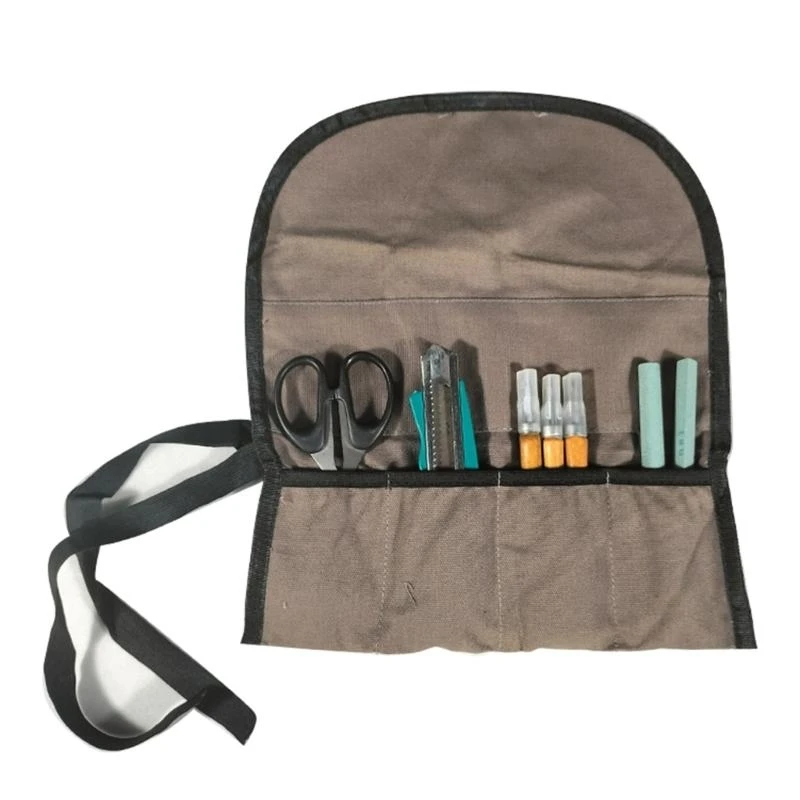 Tool Storage Bag For Wrench Screwdriver Compartments Organisers Tool Roll Up Bag C7AC