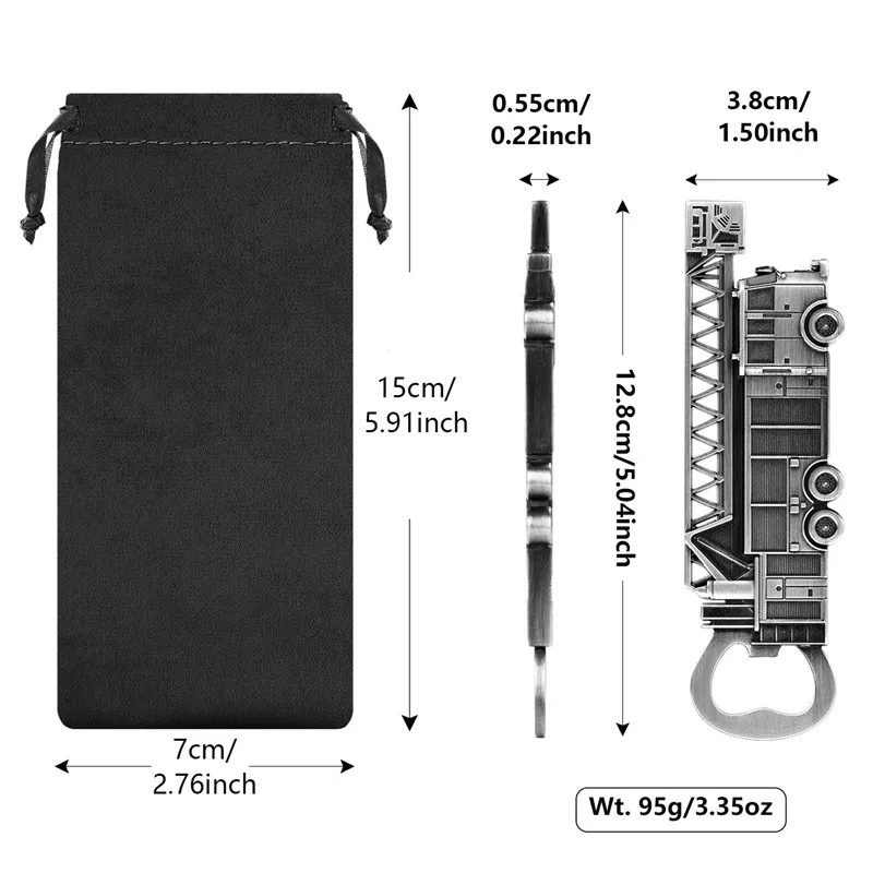 Creative Fire Truck Design Metal Beer Openers Bottle Opener Kitchen Club Party Barware Gadget Wedding Accessory Gift with Bag