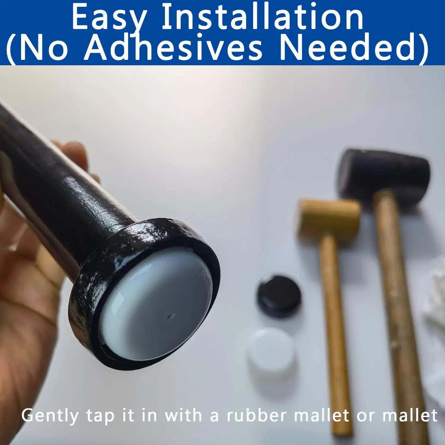 100-pack 1,5" smeedijzeren terrasmeubilair glijders buiten stoelpoot vloerbeschermers-wit...