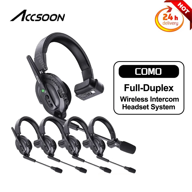 

Accsoon COMO Full-Duplex Wireless Intercom System 400M Long Transmission Range Free ENC Noise Reduction Intercom Headset