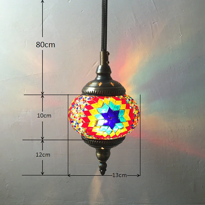Mediterranean Style Decoration Handmade Turkish Pendant Light Glass Shades Mosaic Pendant Lamp For Bar Coffee Shop E14