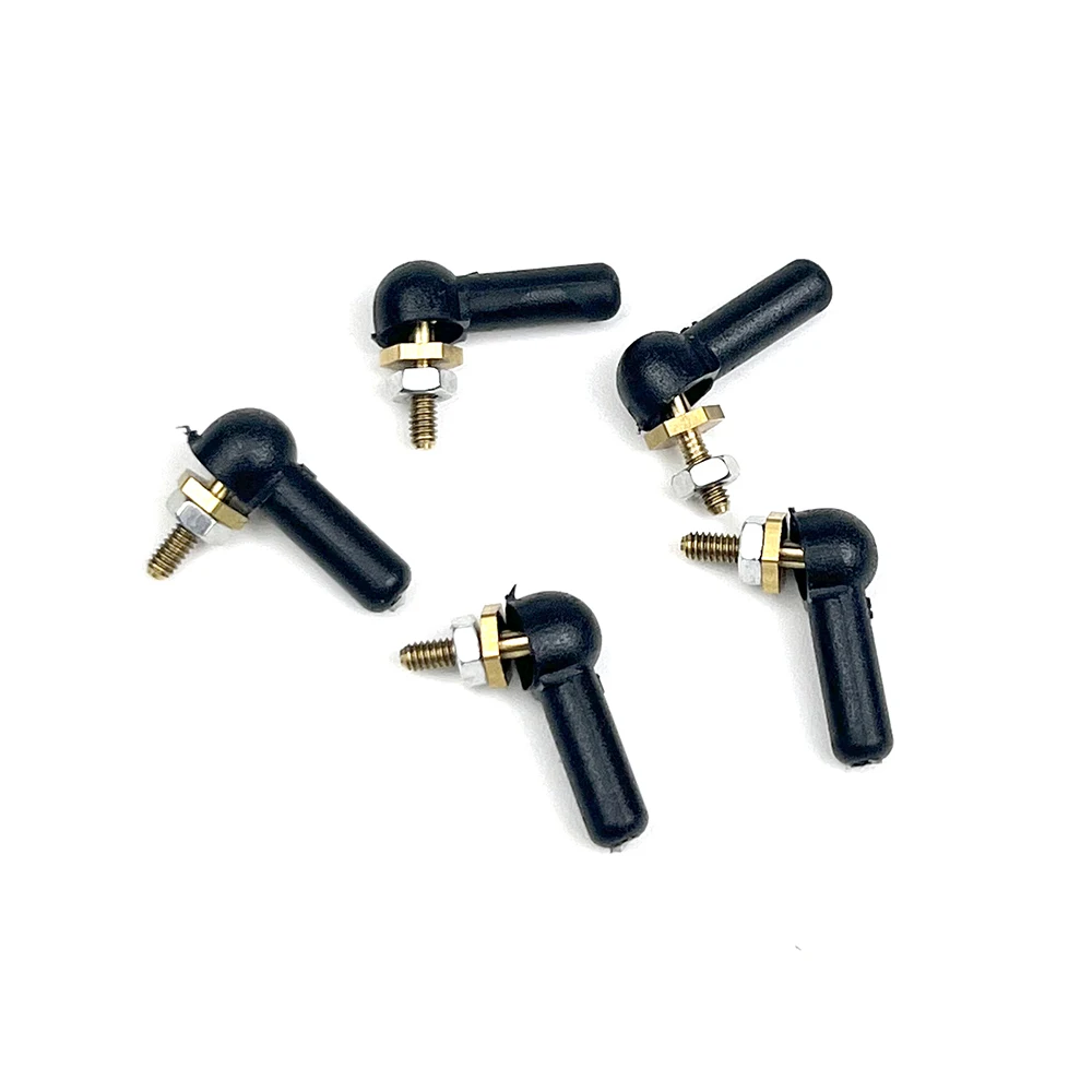 5PC M2 M3 Ball Joint 2mm 3mm Black Linkage Rod Ball Head Connector L16/17mm Rod End for DIY RC Gasoline Boat Servo Spare Parts