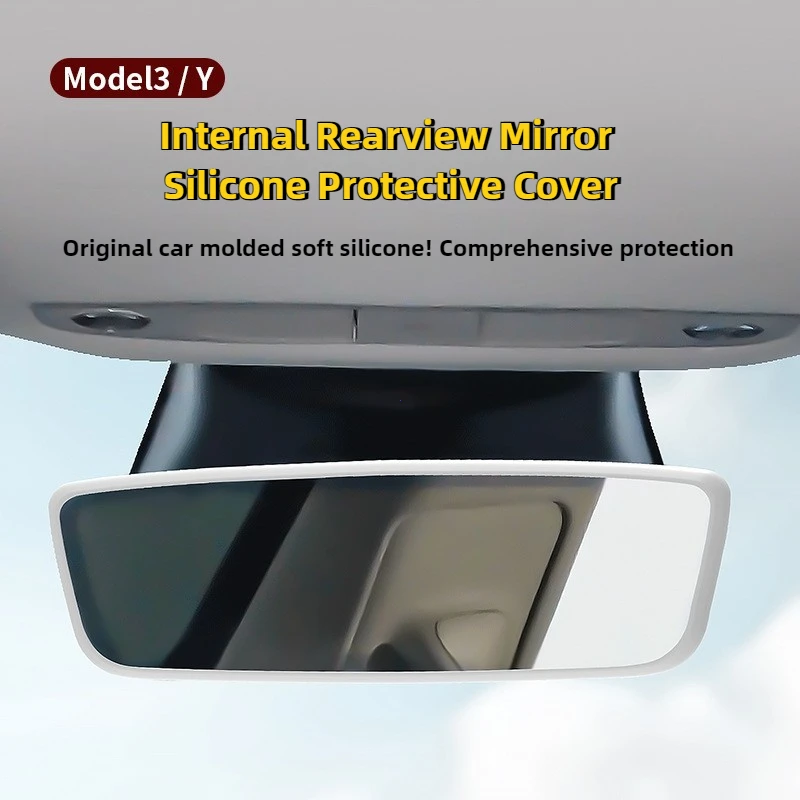 Rearview Mirror Protector Trim for Tesla Model 3 Y 2023 Interior Accessories Silicone Decor Frame White Pink Protection Strip