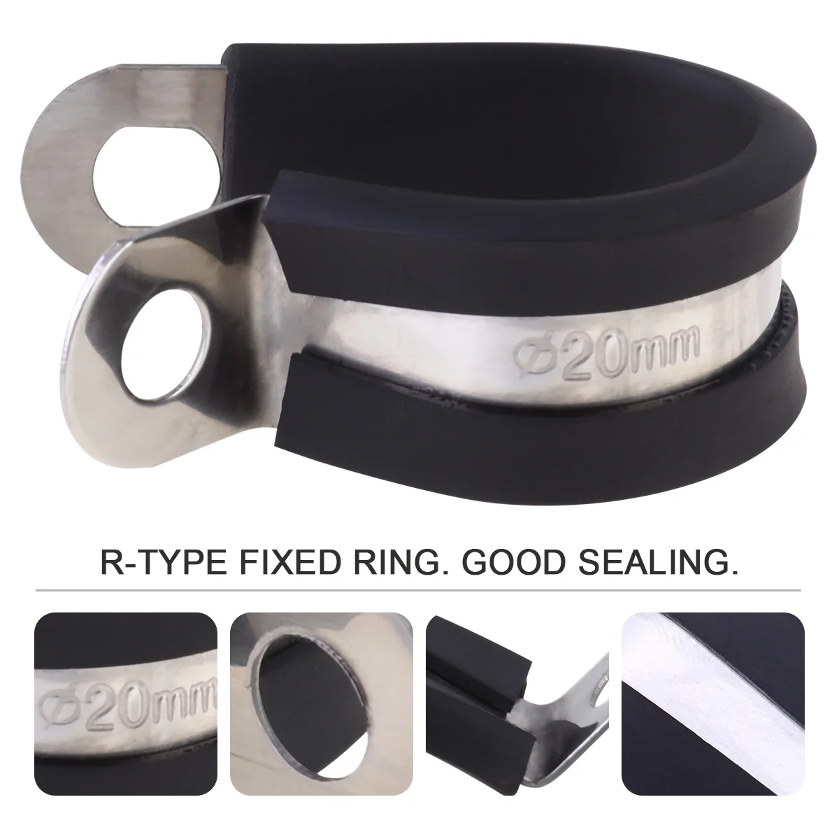 

12Pcs Long Lasting R-Type Cable Clip Handy Wire Management Tool for Windshield 5x3x1.8cm -Type Cable Clip