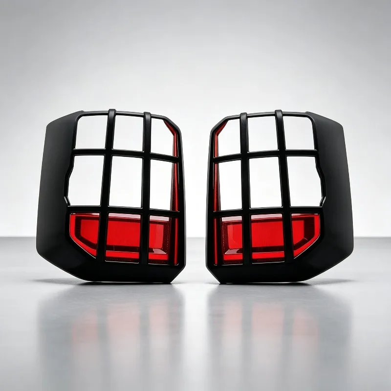 For Matte Black Rear Tail Light Guard Anti-scratch Protector Cover Fit For Toyota Land Cruiser Prado LC250, 2 Pcs Set