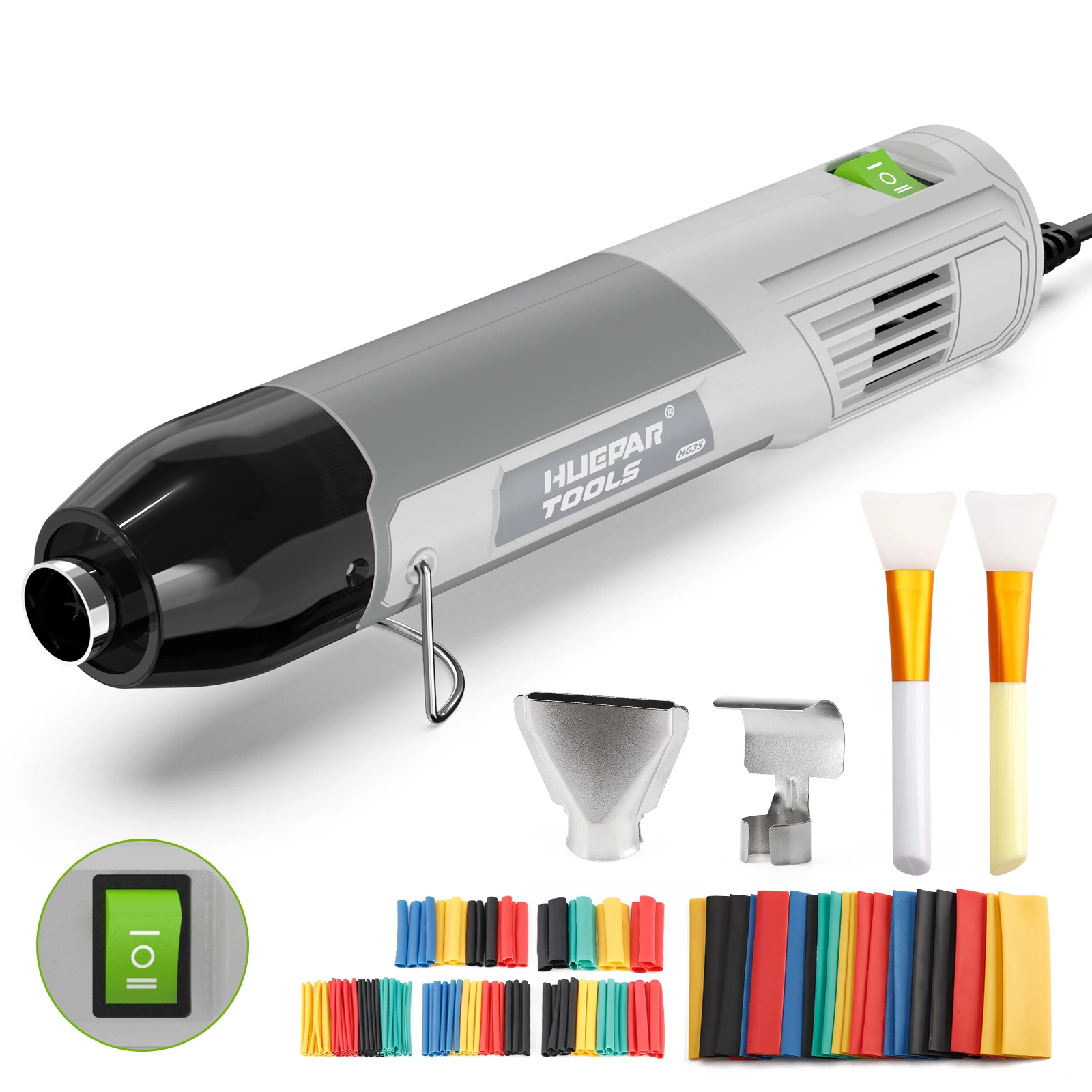 110V/220-240V Pistolet na gorące powietrze 350W Elektryczna mini dmuchawa z rurką termokurczliwą i podtrzymującym gniazdem Zestaw narzędzi do lutowania i suszenia DIY